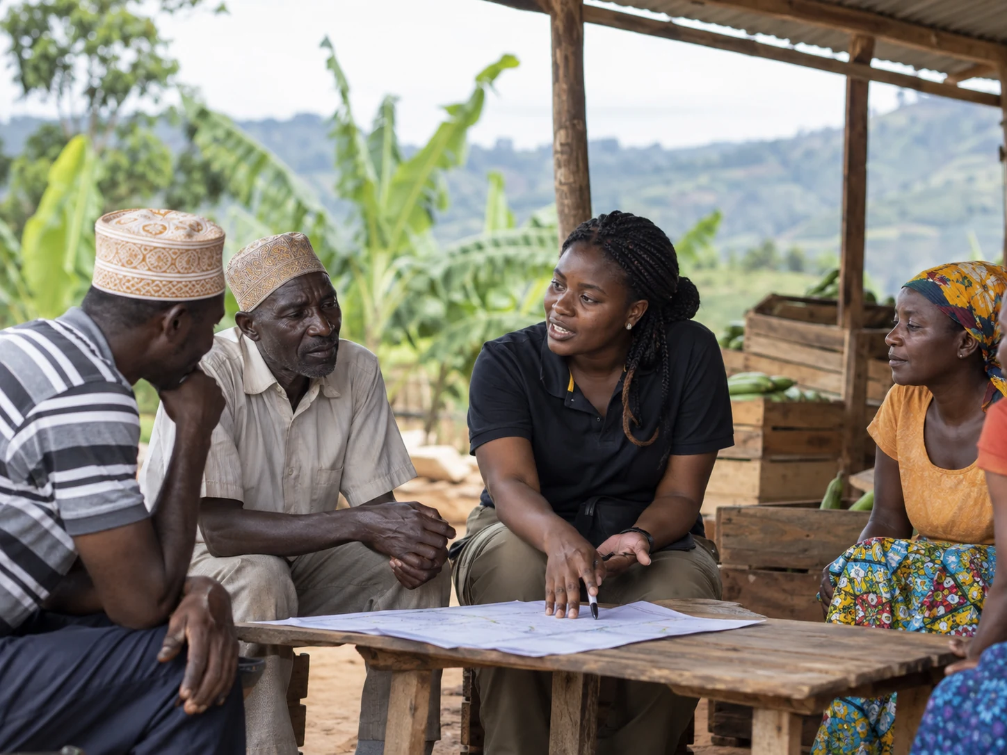Community agricultural planning meeting with local stakeholders