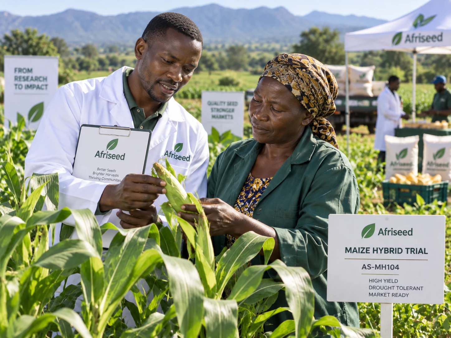 Field demonstration in a maize trial with Afriseed-style commercialization context